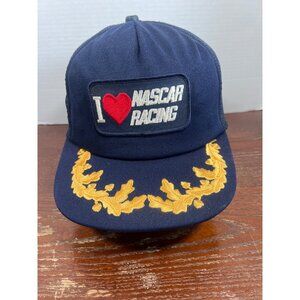 Vintage I Love NASCAR Racing Scrambled Eggs Patch Snapback Trucker Hat X3